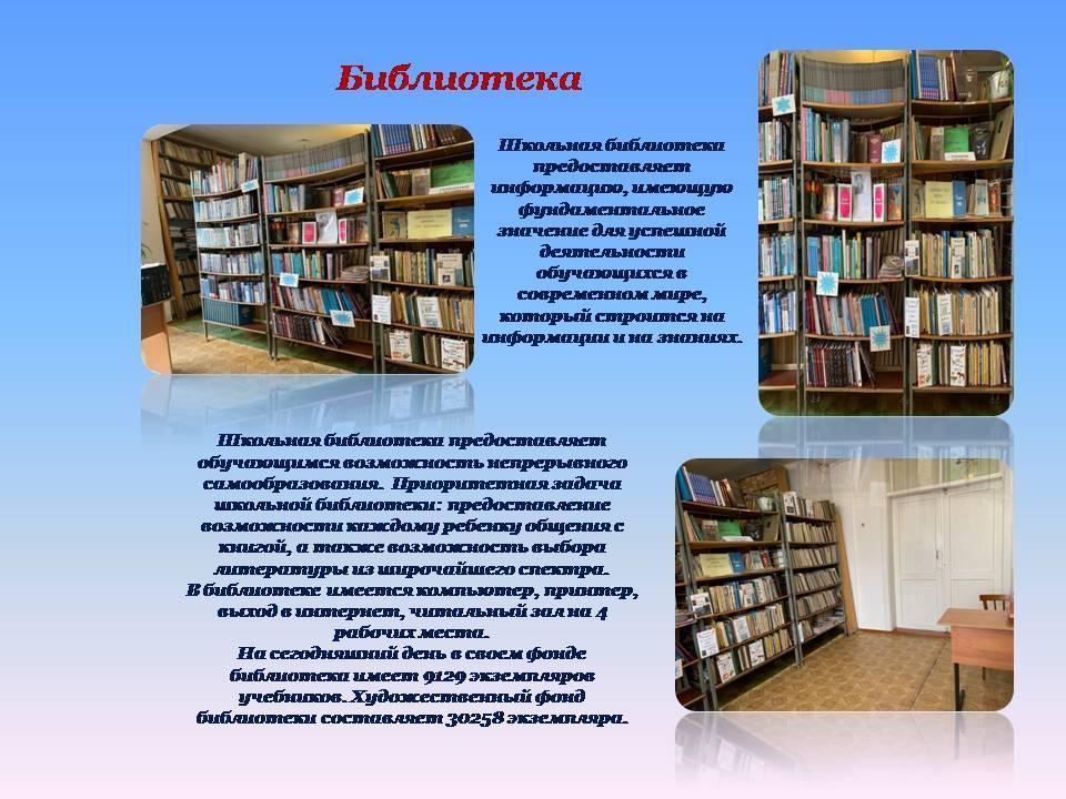 Библиотека школы